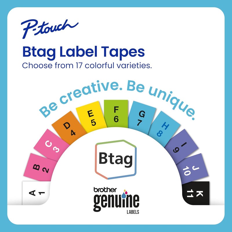 brother P-Touch PT-N25BTV3 Personal Connected Label Maker, Bluetooth (Bundle), Design&Print2 app, Portable, Handheld, 3 Sample Label Tapes Included, Prints with P-Touch Btag½â€ (12mm) Wide Tapes - Image 5